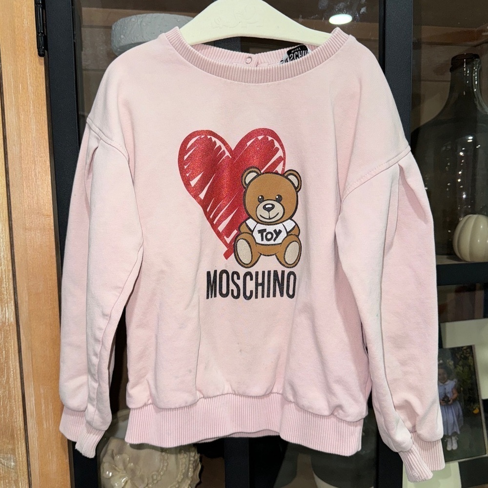 Moschino teddy bear toddler sweater Sweatshirt Toy Heart Logo Designer Pullover